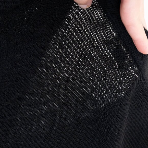 Aritzia Wilfred Light Cropped Cardigan Sweater Black Linen Blend Small - Picture 9 of 11